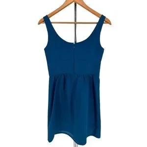 open lace back dress Corset-Back Short Homecoming Dress with 3D Flowers Bahama Blue / XSmall main image 1